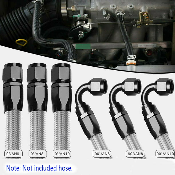 4AN Black Push Lock Hose for Fuel Oil Coolant Air 1/4 5 Feet Kraken Automotive 